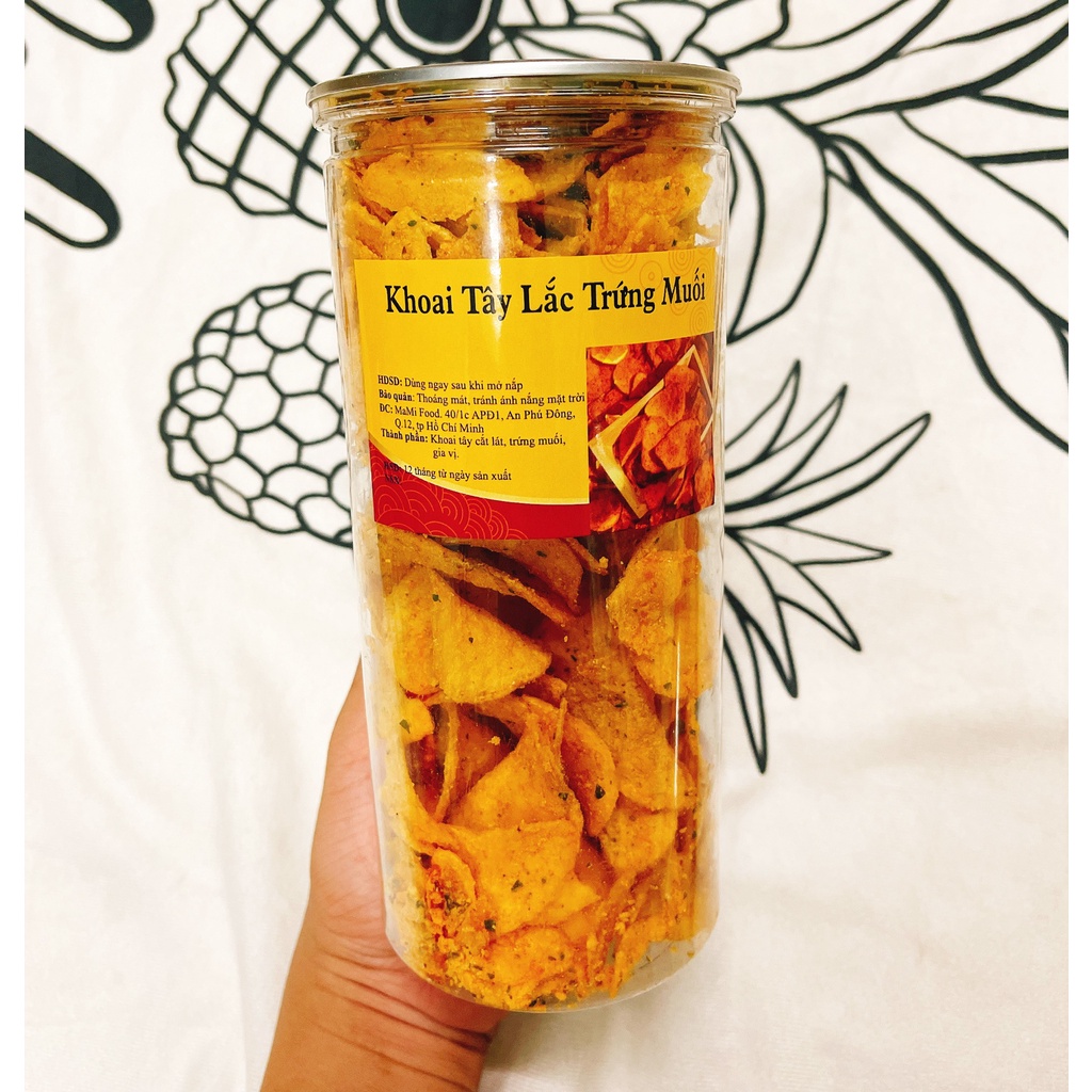 Khoai Tây Lắc Trứng Muối, giòn ngon, lon pet 200g MamiFood