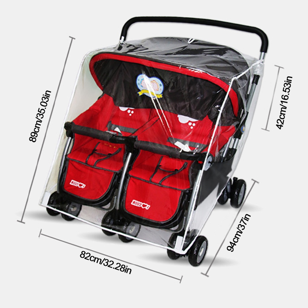 Tấm Chắn Mưa Bằng PVC Trong Suốt Hai Cửa Mở Chống Nước Thông Dụng Kích Thước 82X94X89Cm Cho Xe Đẩy Em Bé