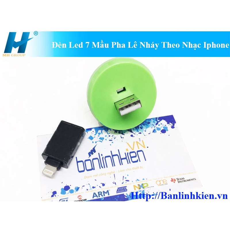 BLK Đèn Led 7 Mầu Pha Lê Nháy Theo Nhạc Iphone