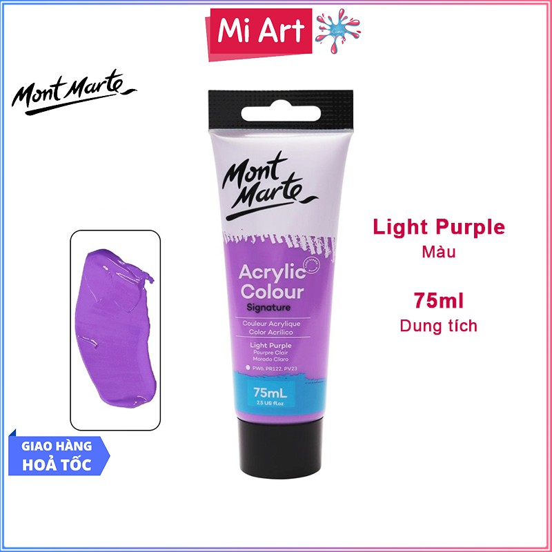 Màu Acrylic Mont Marte 75ml - Light Purple - Acrylic Colour Paint Signature 75ml (2.54oz) - MSCH7515