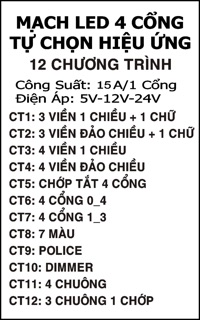 Mạch led 4 kênh 15A - tự chọn hiệu ứng