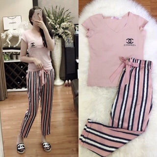 Bộ quần lụa áo cotton siêu đẹp