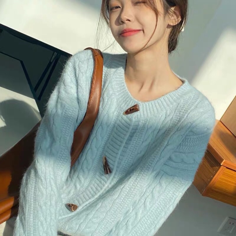 ÁO CARDIGAN KHUY SỪNG DÁNG NGẮN 4 MÀU