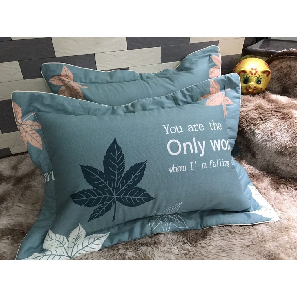 BỘ 2 VỎ GỐI NẰM COTTON TRẦN BÔNG SIÊU MỀM MẠI KÍCH THƯỚC 40X 60 CM