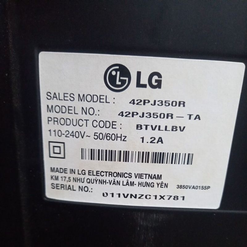 tivi LG 42PJ350R . phụ kiện rã xác