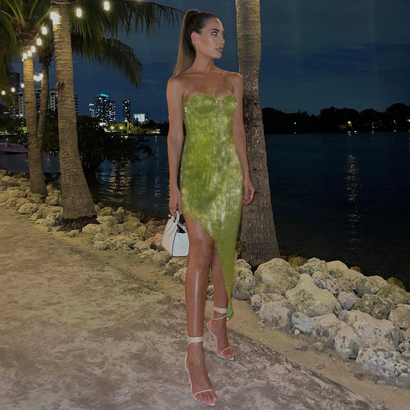 Đầm Không Tay Thiết Kế Không Đồng Đều Xinh Xắn Thời Trang Dành Cho Nữ