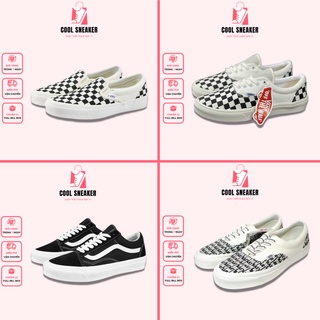Giày thể thao sneaker nam nữ 𝗩𝗮𝗻𝘀 caro buộc dây, Giày Vans caro lười, Vans FOG, Vans vault old skool full box bill
