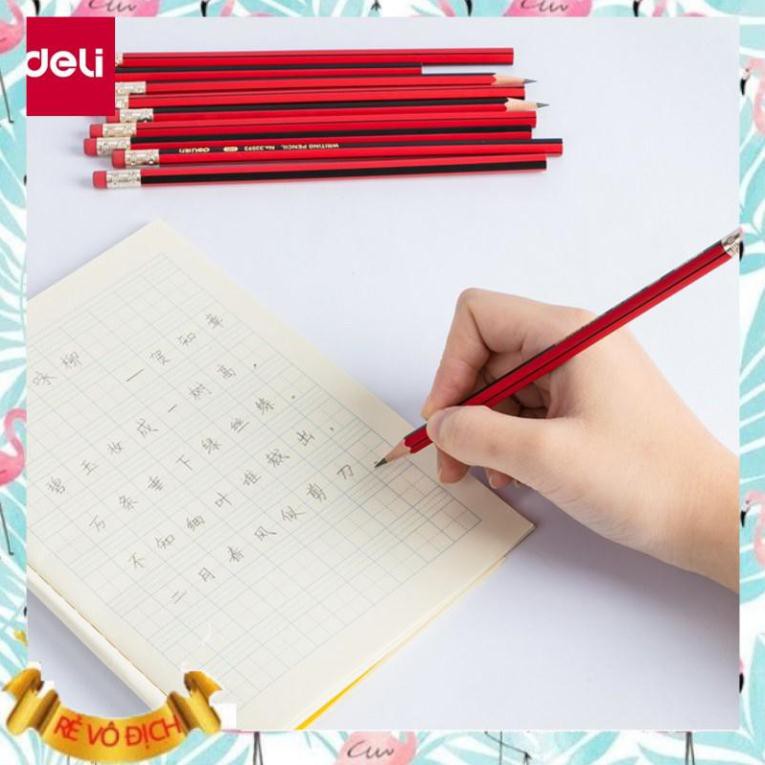 Bút chì lục giác Deli - bút chì gỗ - loại 2B/HB - 10 chiếc/hộp - 33158 / 33159
