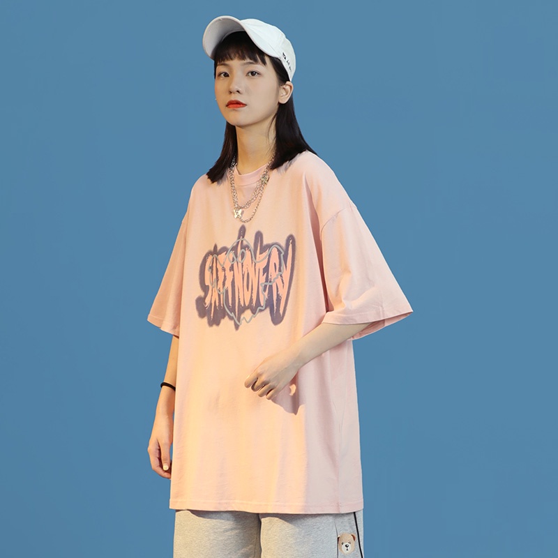 Áo Thun Cotton Tay Ngắn oversize In Họa Tiết Thời Trang Chất Lượng Cao Cho Nữ