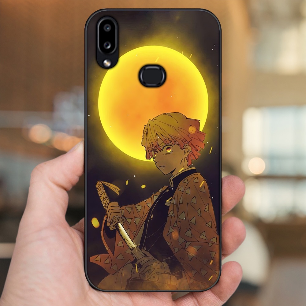 Ốp lưng Samsung A10S viền đen in hình Zenitsu Kimetsu no Yaiba