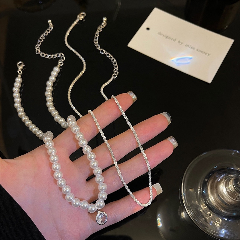 Dây Chuyền Hai Lớp Đính Ngọc Trai Nhân Tạo Sang Trọng Thời Trang