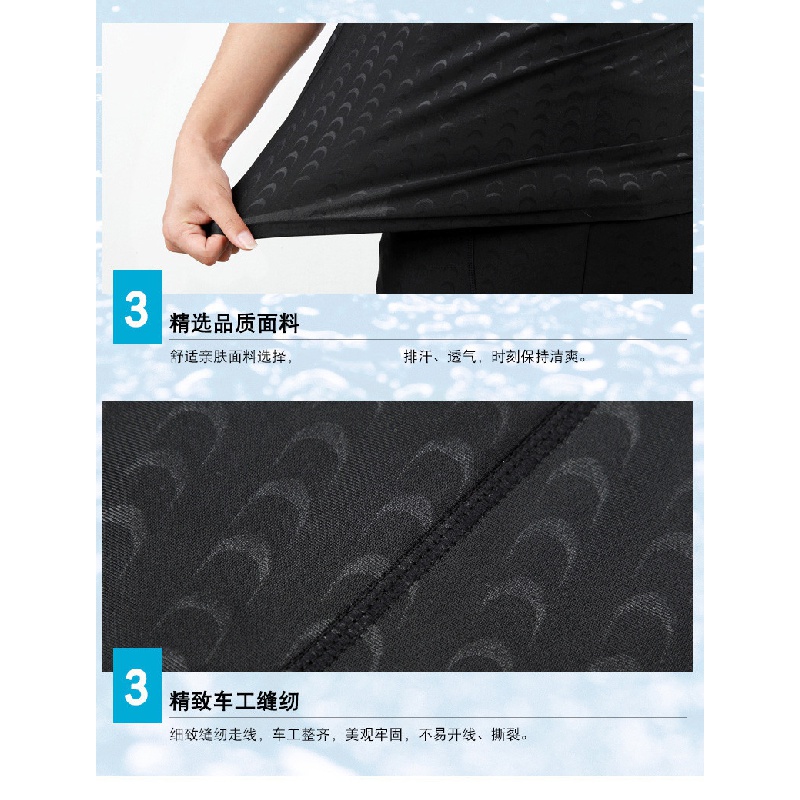 Bộ Đồ Bơi Hai Mảnh Áo Tay Dài Quần Short Ôm Dáng Co Giãn Dành Cho Nam