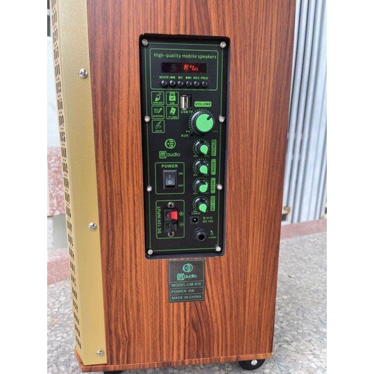 Loa kéo nhâp khẩu CM audio K10 bass 25 âm thanh sống động, tuyệt hảo, tặng 2 míc UHF