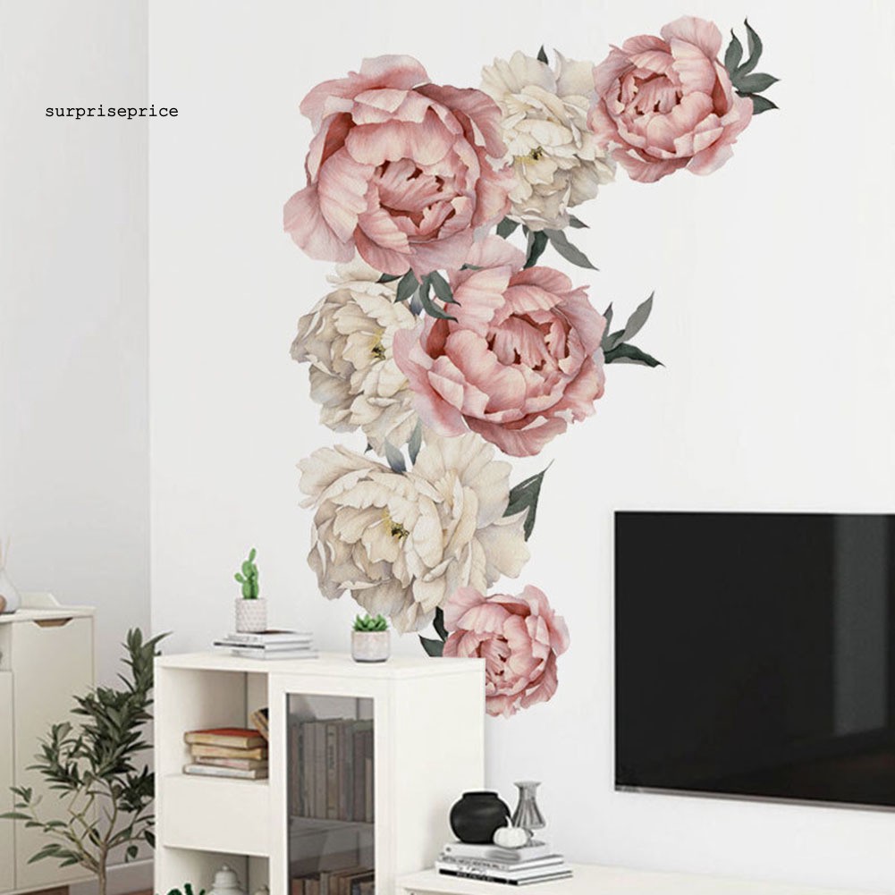 Giấy Dán Tường Trang Trí Hình Hoa Mẫu Đơn Bằng Pvc Diy