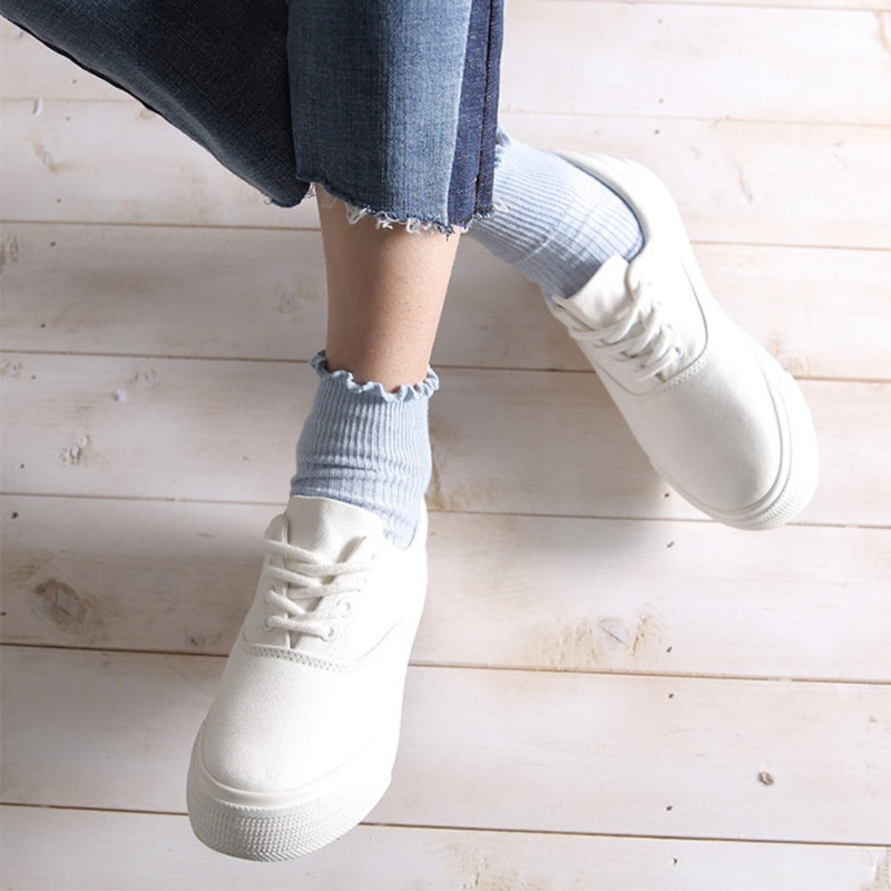 Xiangbao Vớ Cotton Dệt Kim Cổ Thấp Tới Mắt Cá Chân Giữ Ấm Đơn Giản Dễ Thương Cho Nữ