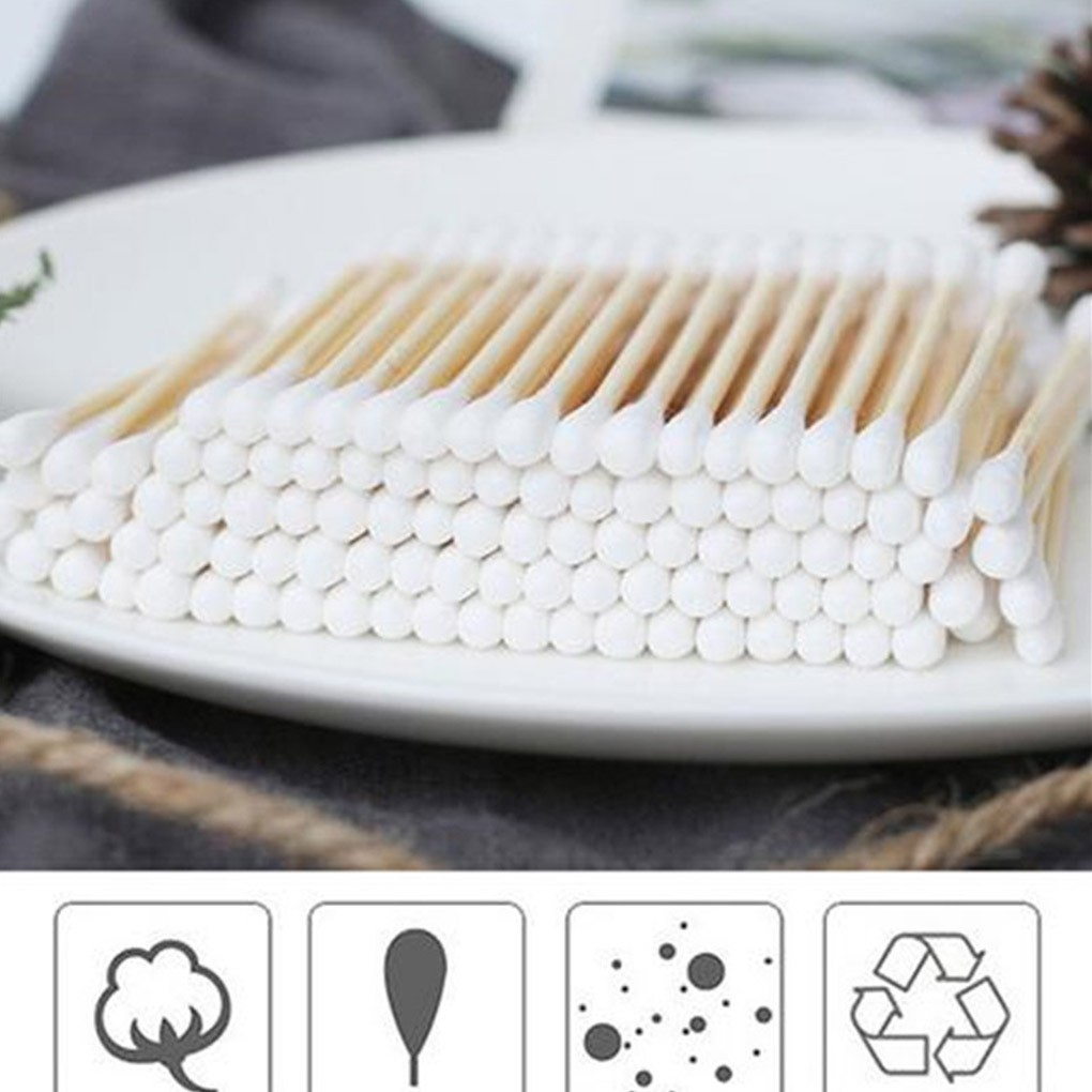 [Hàng mới về] Hộp 200 tăm bông trang điểm tiện lợi