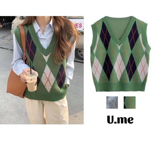 Áo Gile trám xanh phong cách ulzzang Hàn Quốc