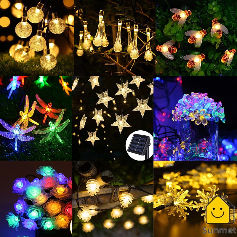Dây đèn LED trang trí DECOR ngoài trời , ban công năng lượng mặt trời bóng tròn các loại chống thấm nước Sunmet