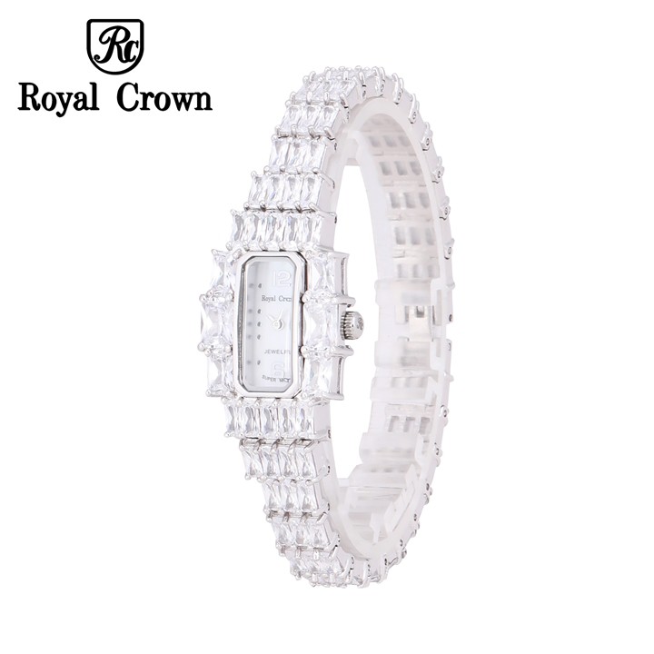 Đồng Hồ Nữ Chính Hãng Royal Crown 3612 Dây đá vỏ trắng