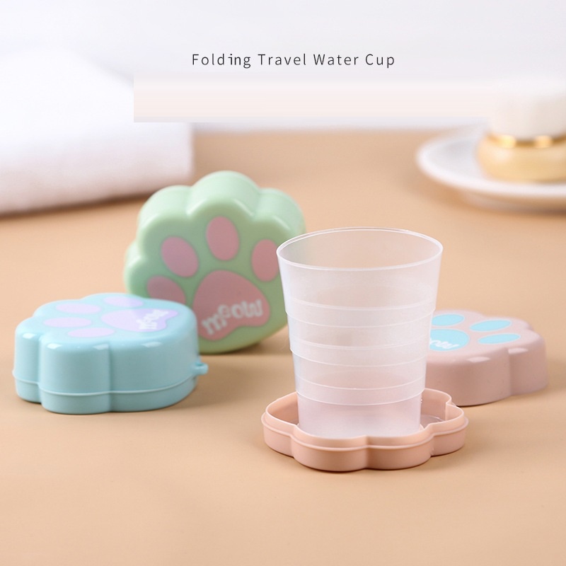 Ly Cốc Uống Nước Gấp Gọn Chân Mèo - Gấu Thỏ House