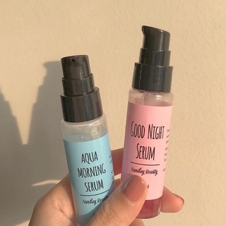 Combo serum sáng tối kiềm dầu cấp ẩm Aqua serum ngày + Good night serum đêm handmade Sundaybeauty