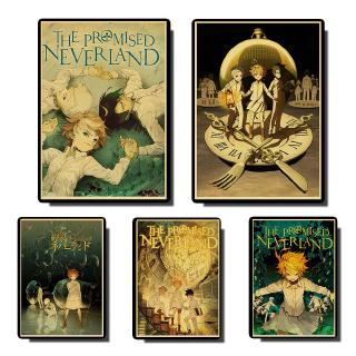 Áp Phích Treo Tường In Hoạt Hình The Promised Neverland Kiểu Vintage Chất Lượng Cao Trang Trí Nội Thất