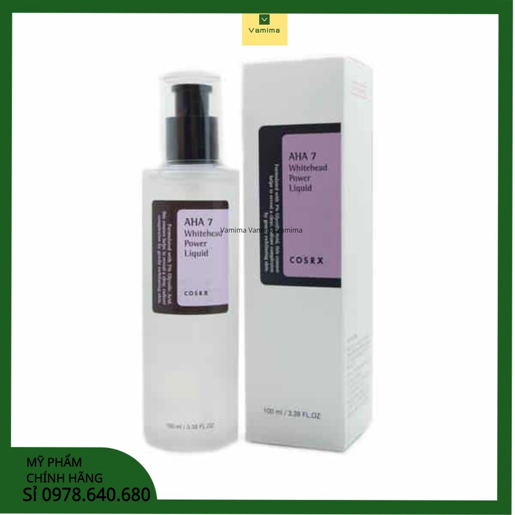 Tinh chất giảm mụn ẩn, mụn cám Cosrx Aha 7 Whitehead Power Liquid 100ml - Vamima Cosmetic