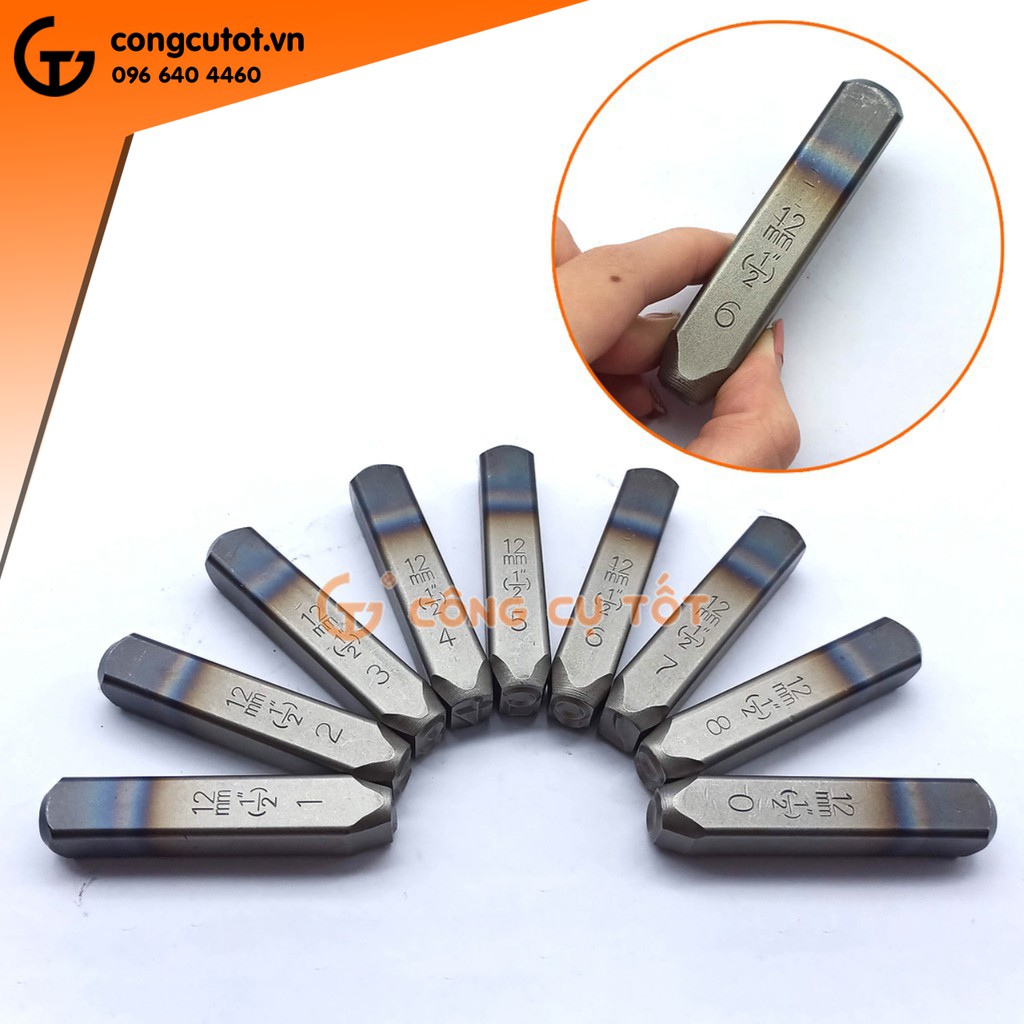 Bộ đóng số Xuôi TOP cỡ 12mm Thép Cr-V