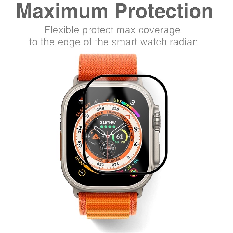 Toàn Bộ Miếng Dán Màn Hình Cong 3D Bằng TPU Mềm Trong Suốt Dành Cho Apple Watch Ultra 8 7 6 SE 5 4321 iWatch 45 49mm