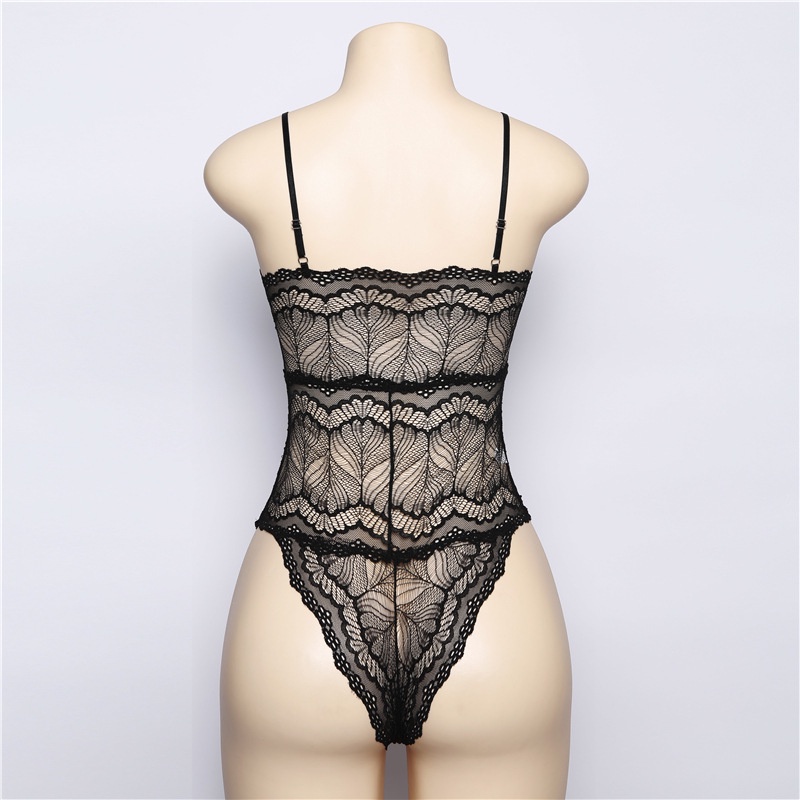 Áo Liền Thân Nữ Bodysuit 2 Dây Ren Sexy Xẻ Ngực Đan Lỗ Phía Trước | BigBuy360 - bigbuy360.vn