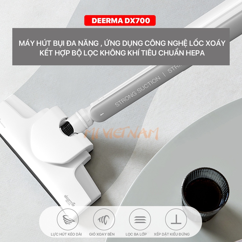 Máy Hút Bụi Cầm Tay Xiaomi Deerma DX700S DX700 DX900 600W 15000Pa 3 loại đầu hút BH 12 tháng