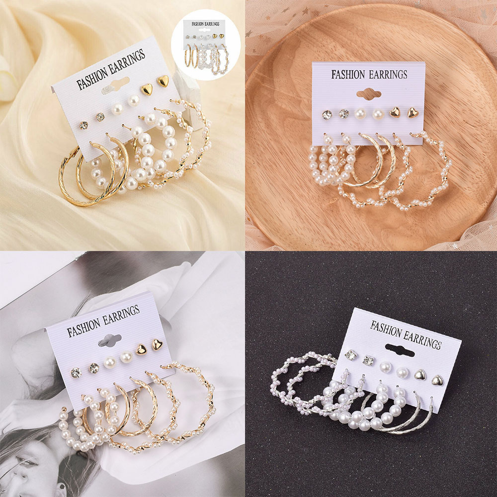 Set 6 Khuyên Tai Nữ Thời Trang Đơn Giản