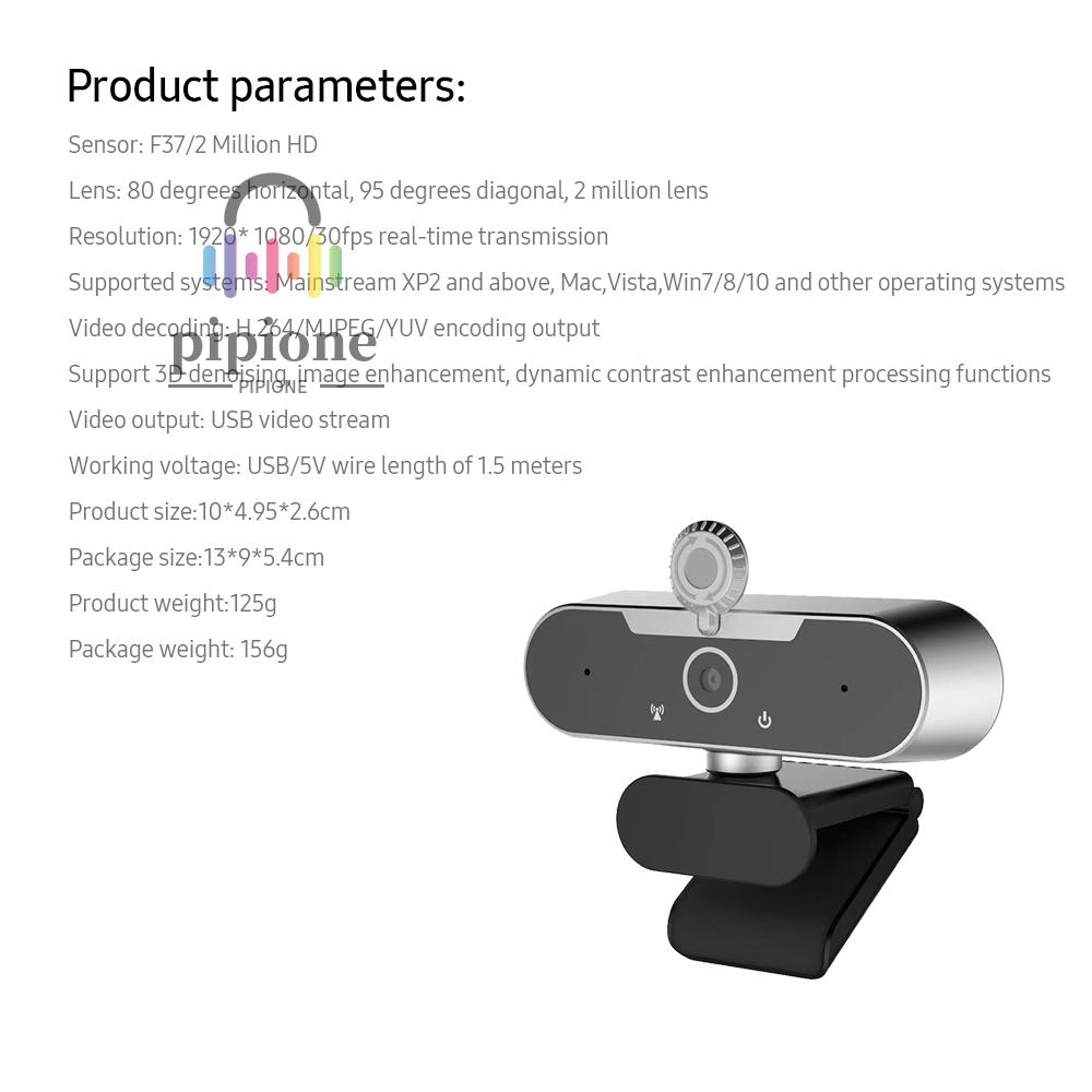 Webcam Hd 1080p 110 ° Gắn Kèm Micro Tiện Dụng | BigBuy360 - bigbuy360.vn