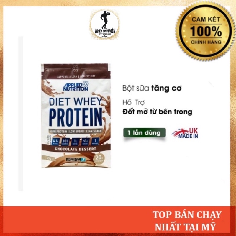 [Chính hãng] Sample Applied Nutrition Diet Whey Protein 25g bổ sung protein, ít calories, ít béo, tăng cơ