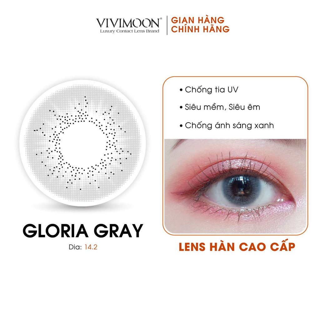 Kính áp tròng cận xám khói VIVIMOON Gloria Gray 14.0 mm