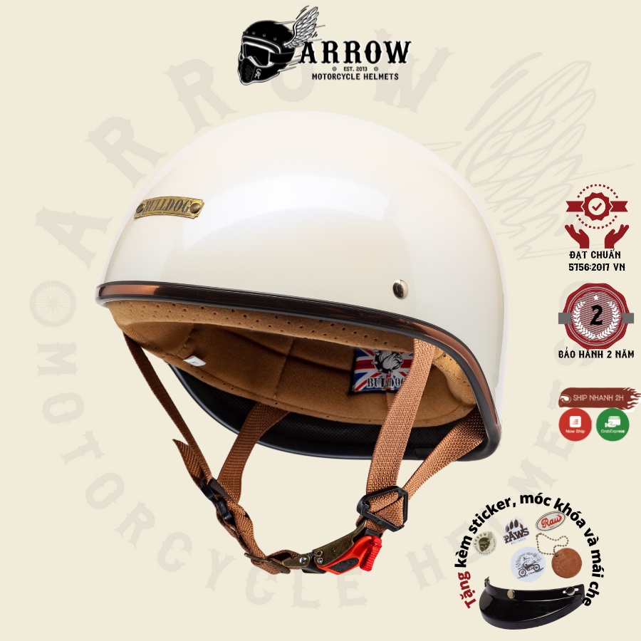 Mũ bảo hiểm nửa đầu Bulldog arrow shop Gangz nón bảo hiểm 1/2 đầu chất lượng cao