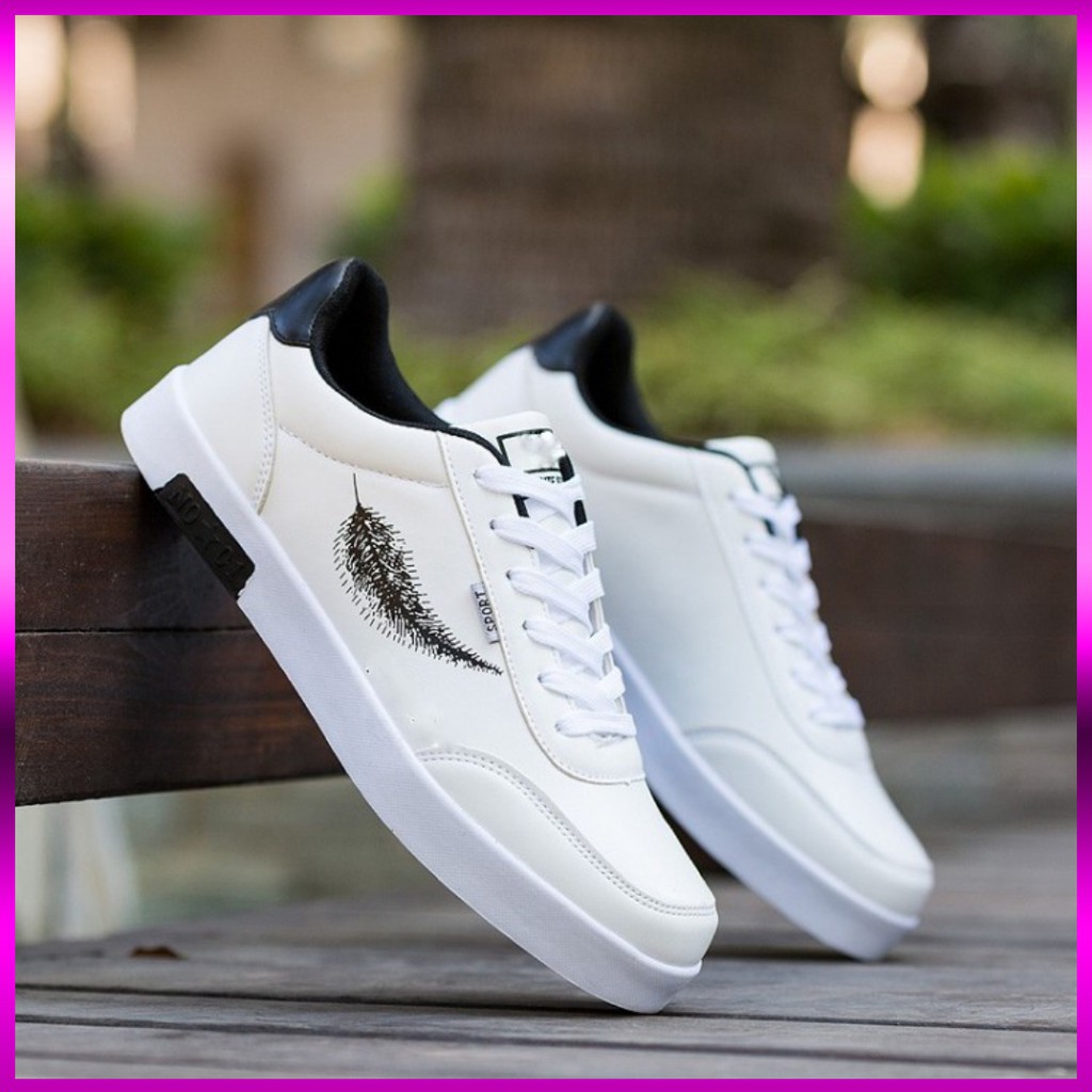 [Mã FAGREEN245 giảm tới 30K đơn 99K] Giày thể thao nam đế bệt có họa tiết lông vũ | BigBuy360 - bigbuy360.vn