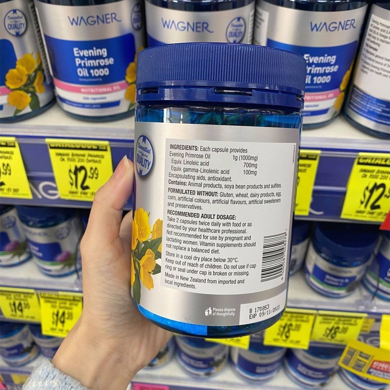 Tinh dầu hoa anh thảo [Úc] Wagner Evening Primrose Oil 1000 [Chính hãng] | BigBuy360 - bigbuy360.vn