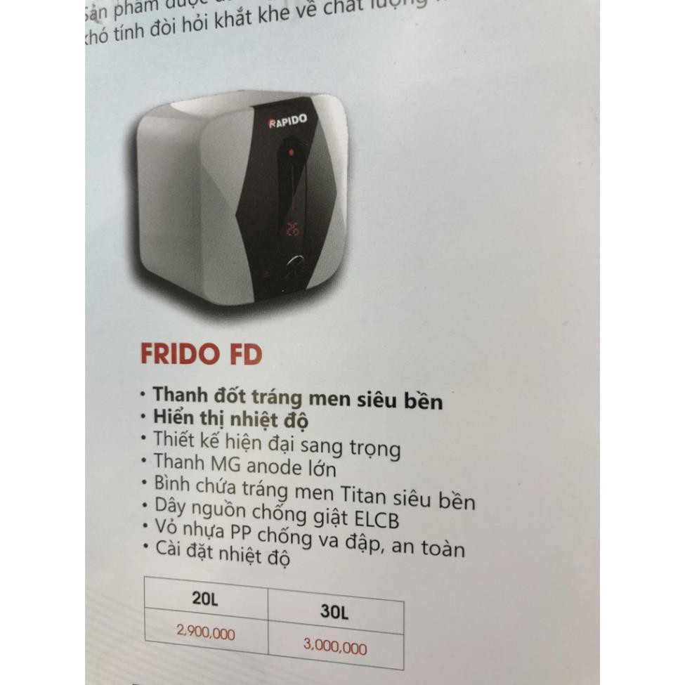 Bình nóng lạnh Ferroli Rapido Frido 20FD 20 lít