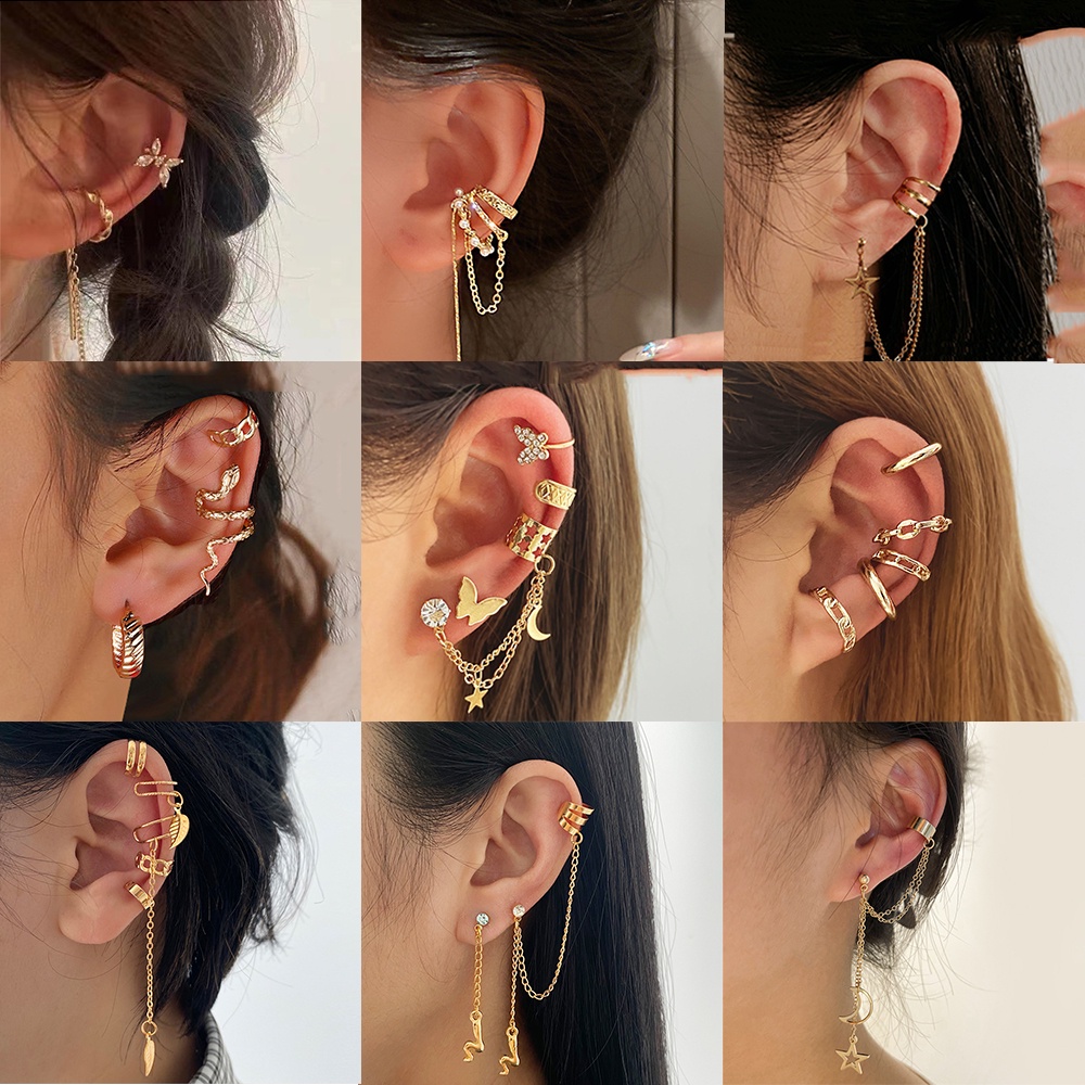 iF YOU Khuyên Tai Hình Bướm Đính Đá Phong Cách Vintage