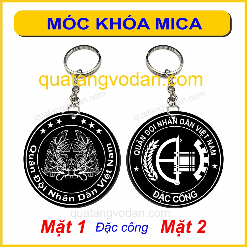 Móc khóa mica logo QĐ