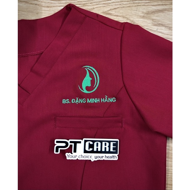 PT CARE VN | Thêu Tên Scrubs Blouse Đi Kèm Đồng Phục Y Tế Đã Đặt