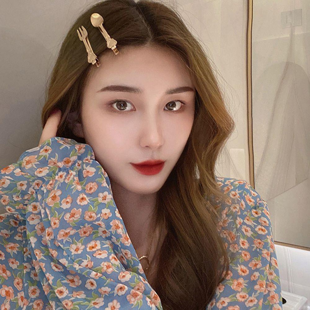 VANES1 Kẹp Tóc Hình Nĩa Đơn Giản Bằng Hợp Kim Phong Cách Hàn Quốc Thời Trang Cho Bé