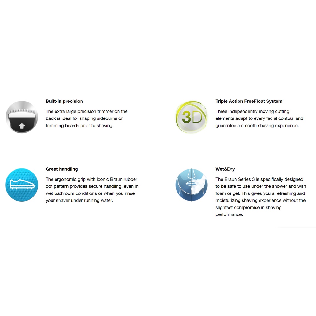 Máy cạo râu Braun Series 3 3040s ProSkin Wet & Dry, Braun 3040s cạo khô và ướt