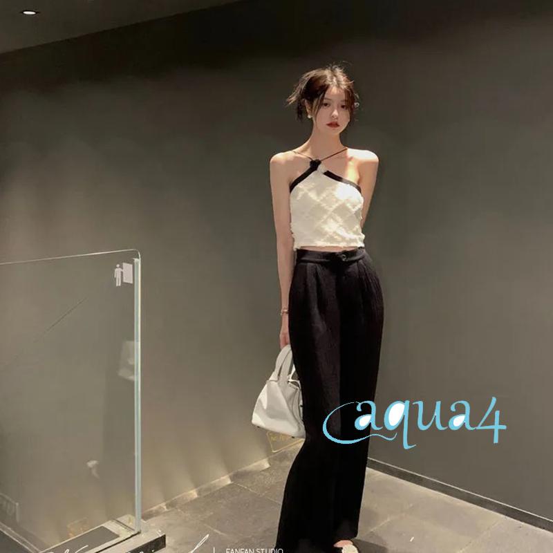 Anana-áo Hai Dây Không Tay Dáng Ôm Thiết Kế Không Đối Xứng Thời Trang Đường Phố Mùa Hè Cho Nữ