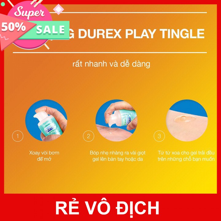 [9.9][ An Toàn Tuyệt Đối ] Gel Bôi Trơn Durex Play Tingling 100ml bạc hà mát lạnh ( Chính Hãng )