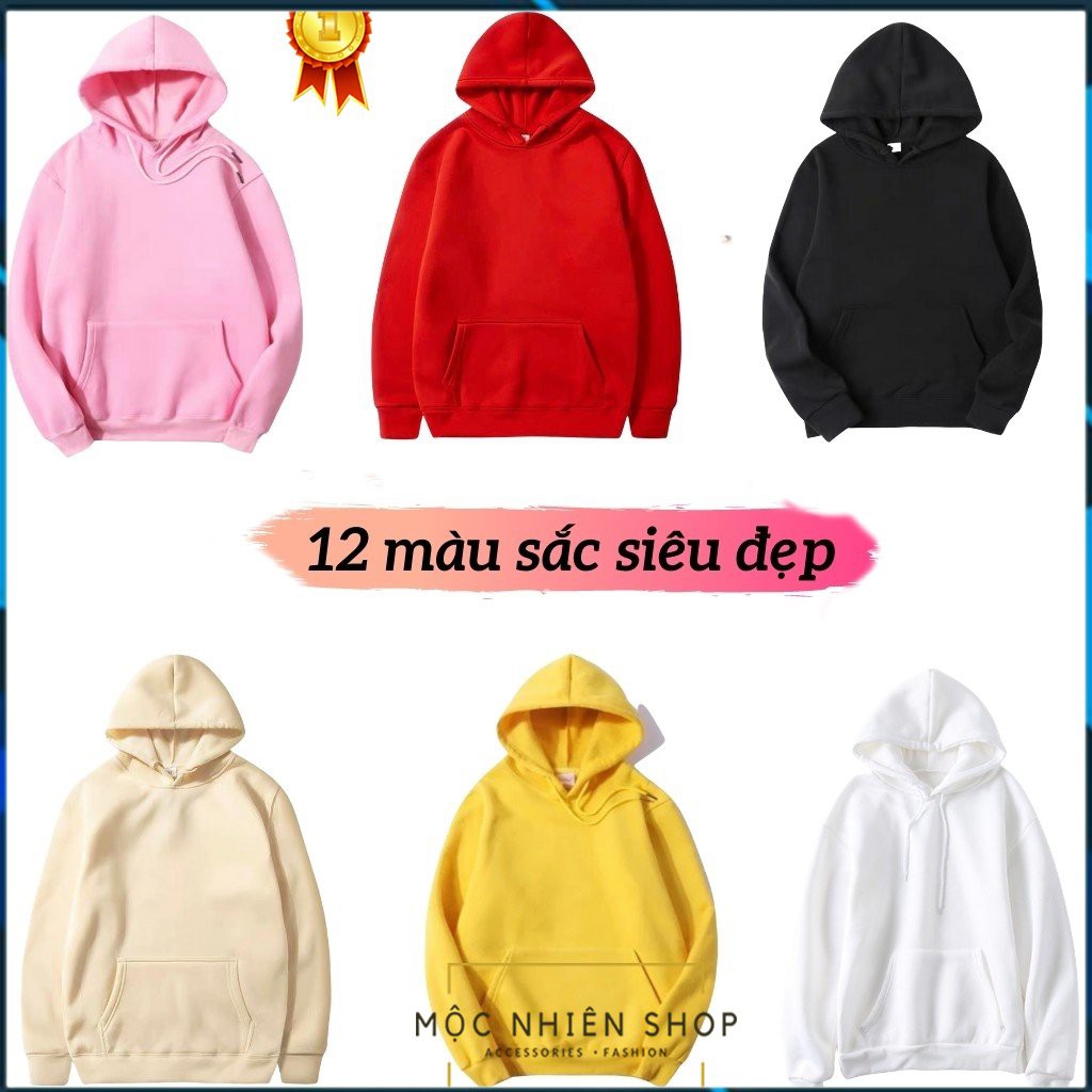 Áo khoác nỉ Hoodie unisex trơn trần bông êm ái, nhiều màu sắc trẻ trung, co giãn mặc thoải mái KNT01