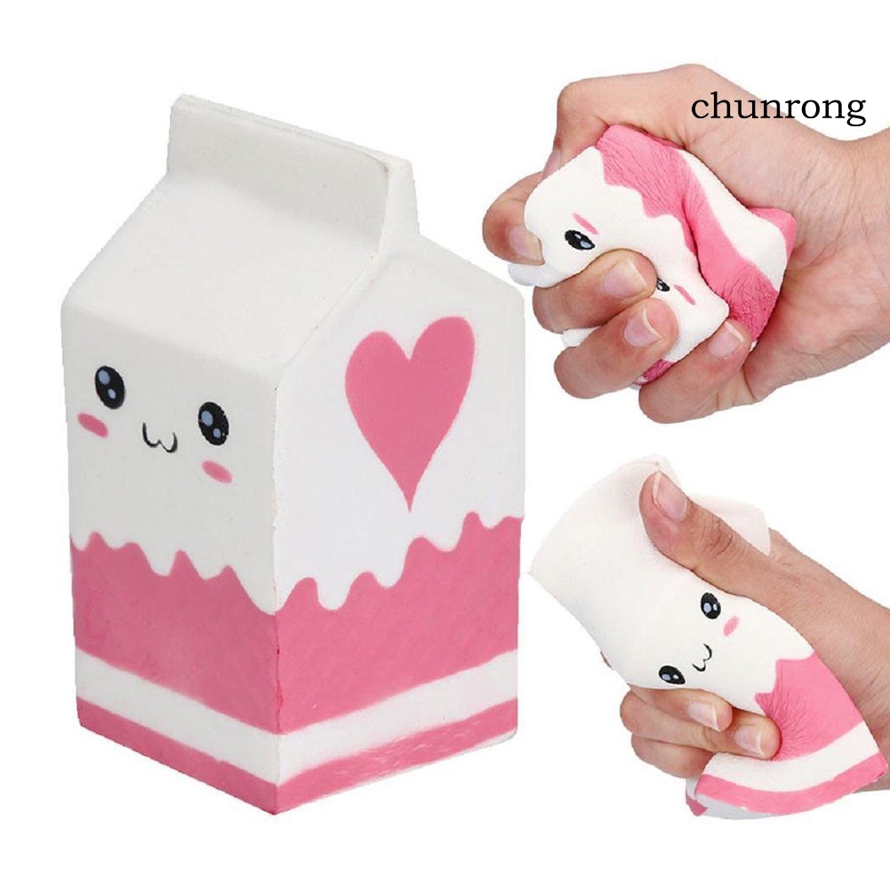Cr Đồ Chơi Xốp Squishy Giảm Stress Hình Hộp Sữa Chua Dễ Thương Cho Bé