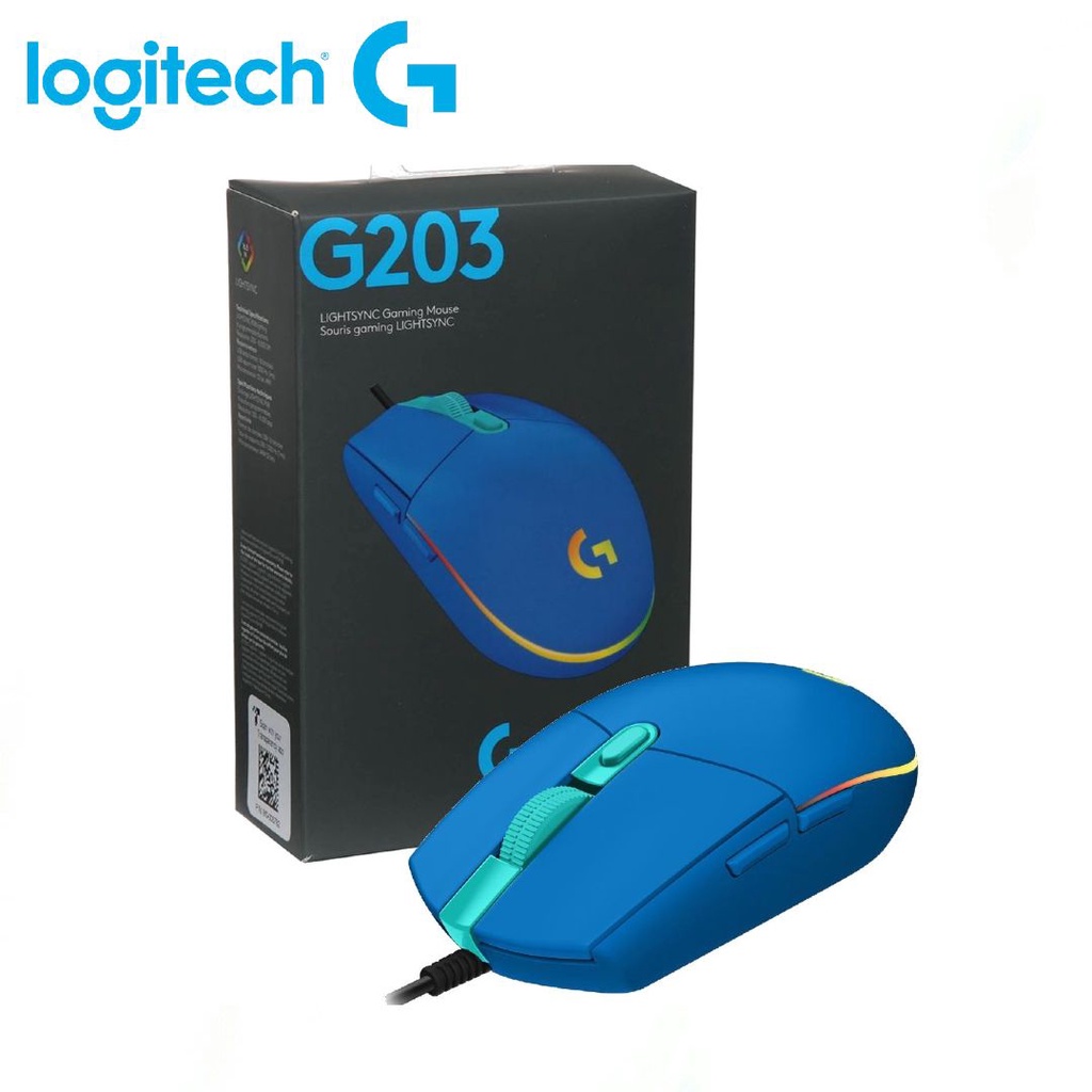 Chuột game Logitech G203 có dây Lightsync - Tùy chỉnh RGB, 6 nút lập trình - Bảo hành 24 tháng