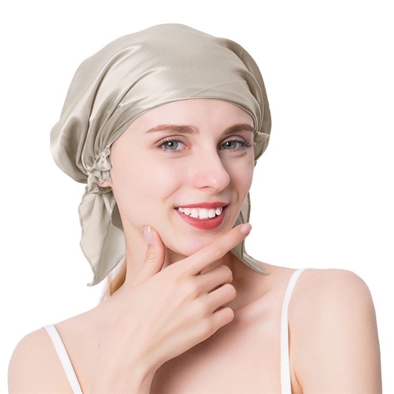 Youyo Mũ Trùm Đầu Bằng Lụa Satin Lụa Co Giãn Thoải Mái Khi Ngủ Cho Nữ